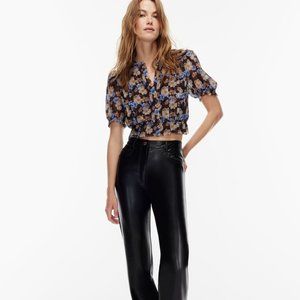 ARTITZIA "MELINA" AUTH. NWT-BLACK FAUX LEATHER PANT!! SZ.8